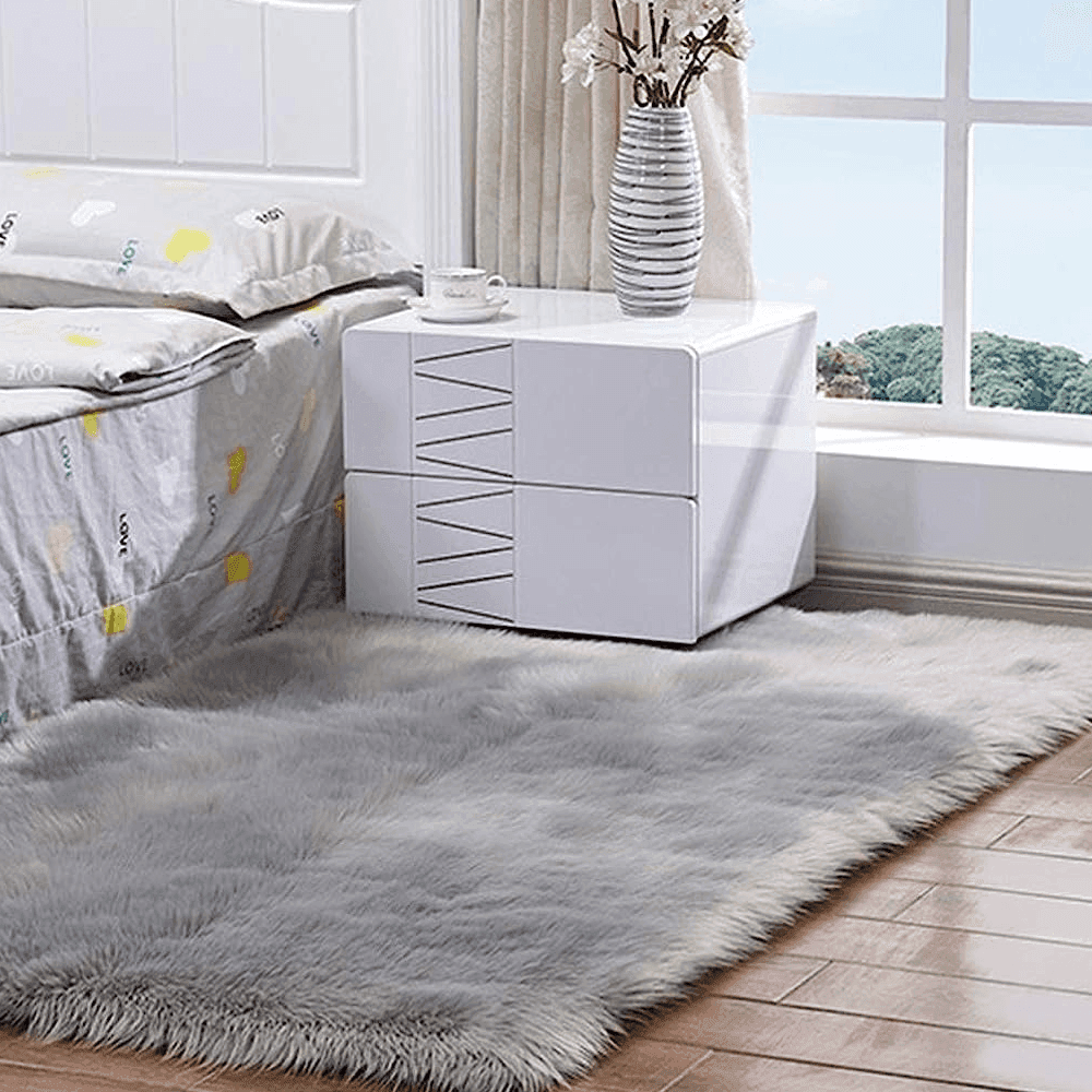 TAPPETO CUTE RETTANGOLARE PELLICCIA FLUFFY COLORI LIVING CAMERA LETTO 120x180 CM - 3
