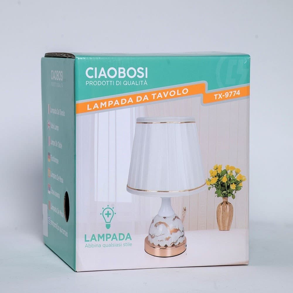 LUME LAMPADA ABAT JOUR COMODINO COMÒ DA TAVOLO ARREDO CAMERA CASA LUCE TX-9774 - 6