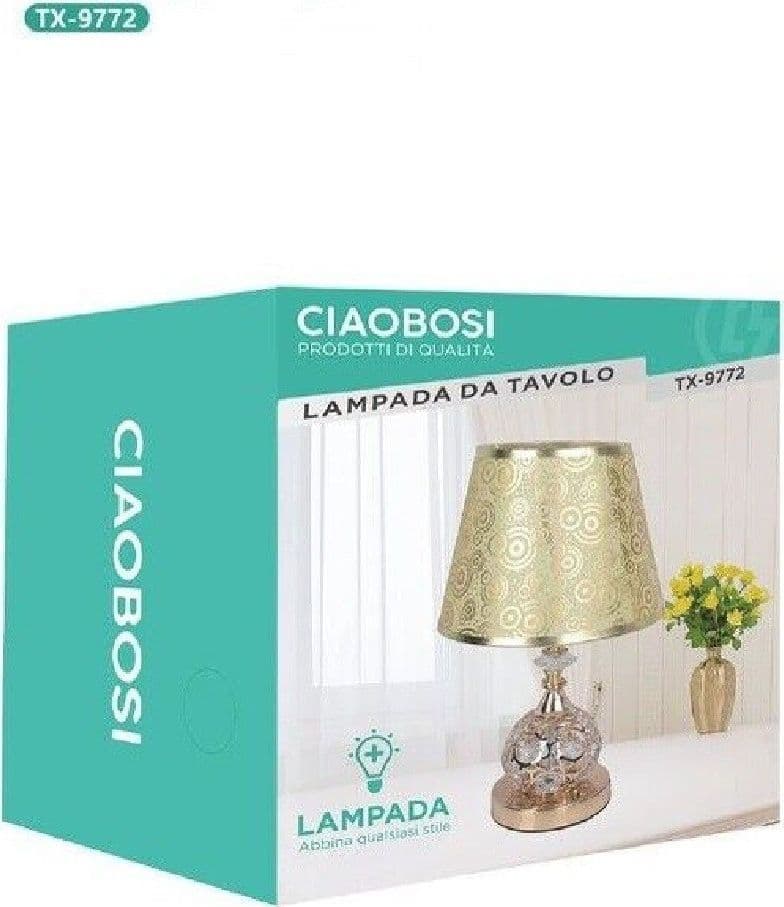 LUME LAMPADA DA TAVOLO ABAT JOUR COMODINO COMÒ ARREDO CAMERA CASA LUCE TX-9772 - 4