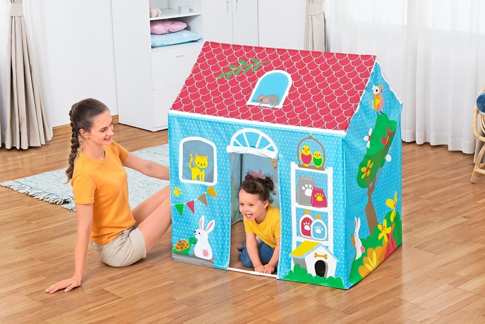 TENDA CASETTA RIPIEGABILE GIOCO PER BAMBINI 102X76X114 CM DA GIARDINO CASA 52007 - 7