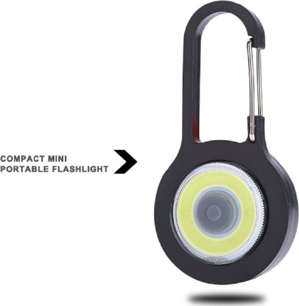 TORCIA LUCE TASCABILE A LED COB MINI CON BATTERIA MOSCHETTONE MANICI PER ESTERNI - 6