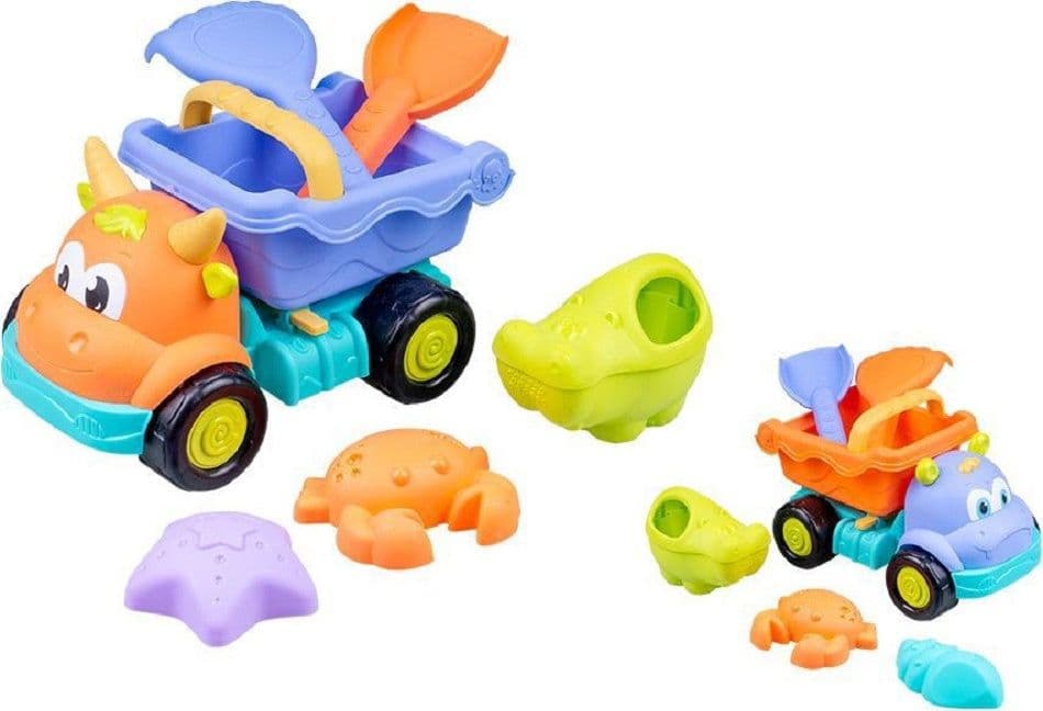 SET 6PZ GIOCHI MARE SPIAGGIA SABBIA CAMION ANIMALE PER BAMBINI 2 COLORI 6558017