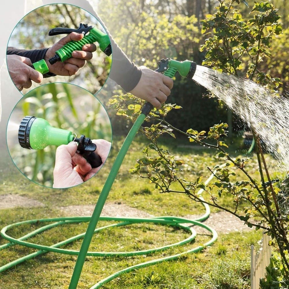 TUBO ESTENSIBILE GIARDINO 2,5-7,5 MT PISTOLA 7 FUNZIONI PER IRRIGAZIONE 9369405 - 3
