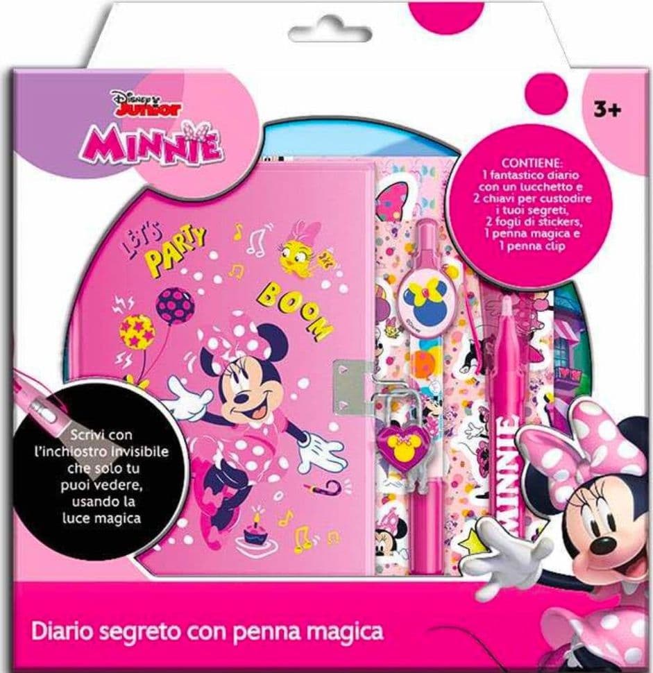 DIARIO SEGRETO CON PENNA MAGICA DISNEY MINNIE CON ACCESSORI GIOCO PER BAMBINE 3+