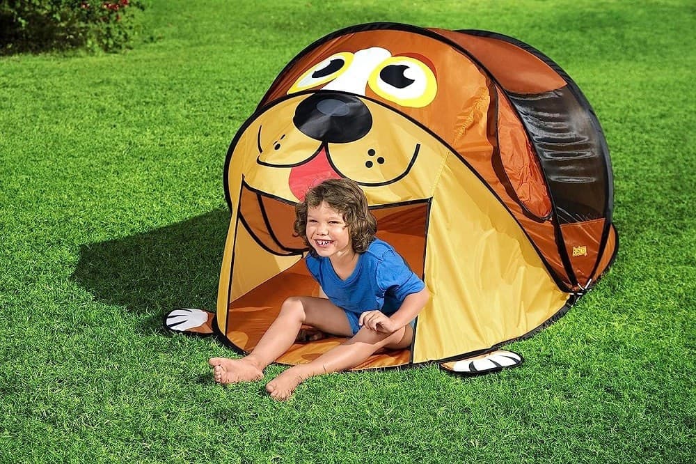 TENDA DA GIOCO BAMBINI A FORMA DI CANE 2 ANNI+ 182X96X81CM INTERNO ESTERNO 68108 - 11