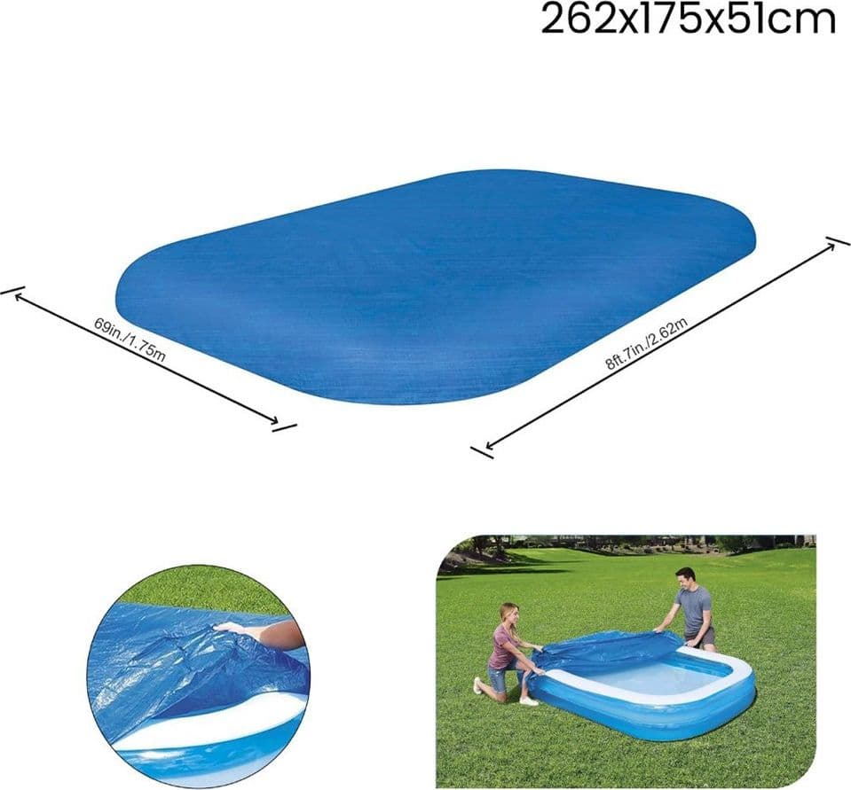 COPERTURA PER PISCINA FAMILY TELO COPRIPISCINA RETTANGOLARE 262X175X51 CM 58319 - 9