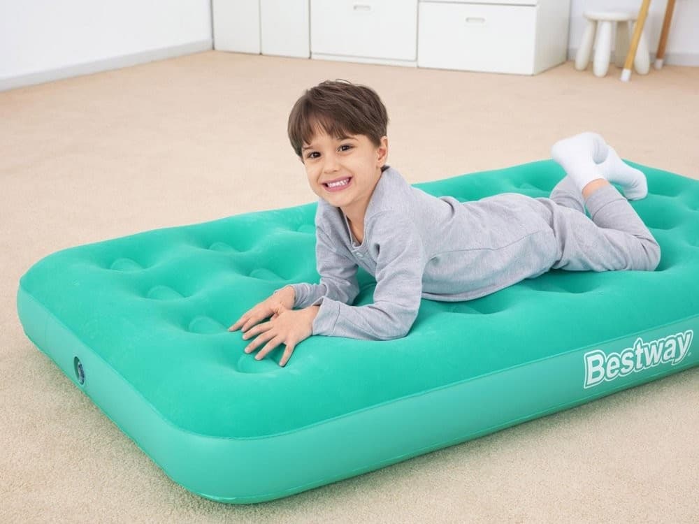 MATERASSO AD ARIA GONFIABILE FLOCCATO PER BAMBINI 158 X 89 X 18CM 2 COLORI 67918 - 15