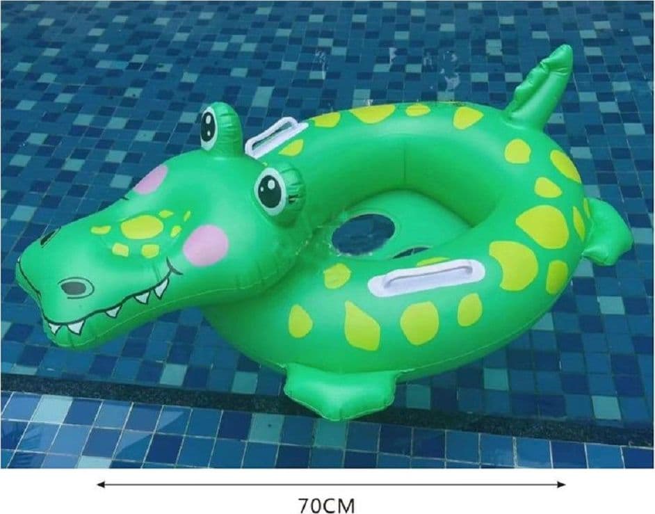 SALVAGENTE GONFIABILE FORMA DI COCCODRILLO CON MUTANDINA 70CM PER BAMBINI 15578 - 2