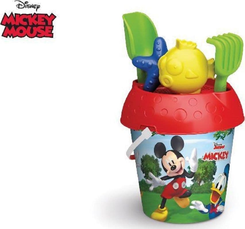 SECCHIELLO 18CM MICKEY CON FORMINE ACCESSORI GIOCHI MARE BAMBINI BUCKET 689009A - 2