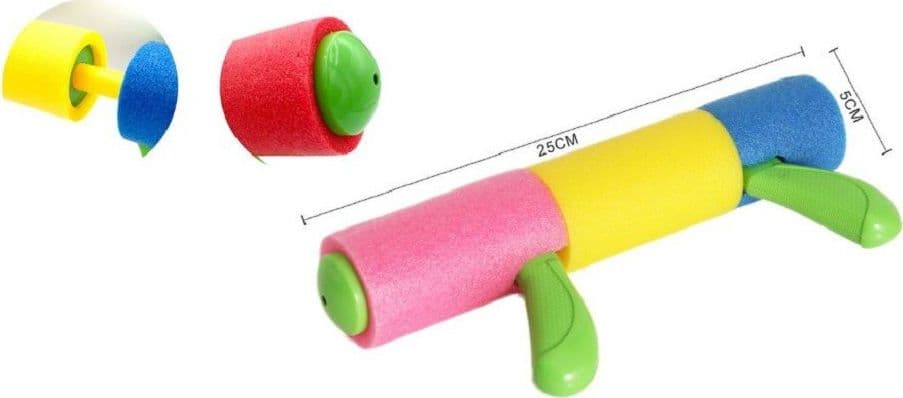 PISTOLA AD ACQUA TUBO IN GOMMAPIUMA COLORATA MANICO 25X5CM GIOCHI BAMBINI 605473 - 4