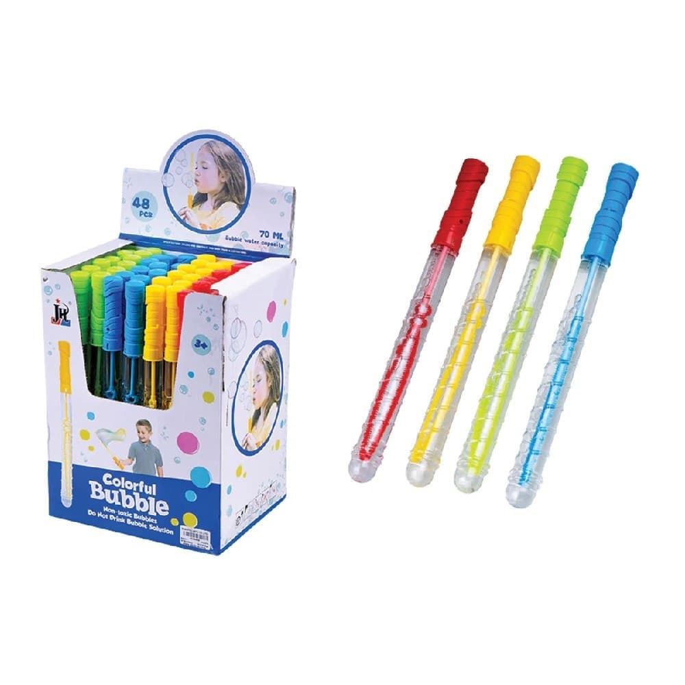SET 2 PZ TUBETTO BOLLE DI SAPONE 70ML BACCHETTA SPADA 4 COLORI ASSORTITI 6560014 - 2