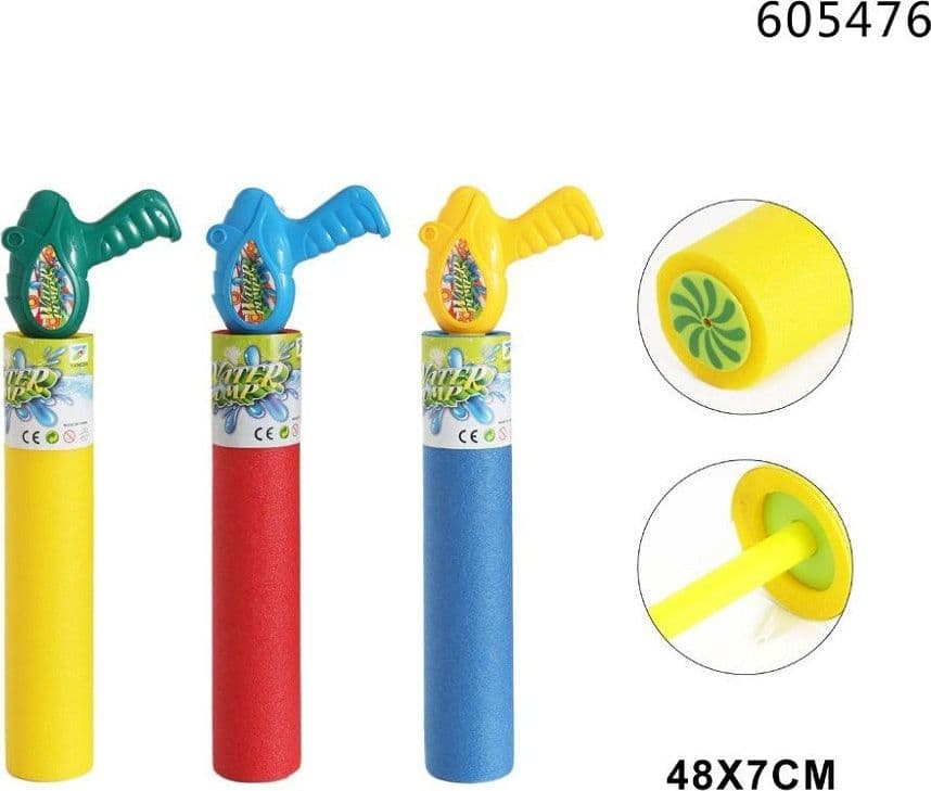 PISTOLA AD ACQUA 48X7CM TUBO SCHIUMA MANICO PVC ESTATE GIOCATTOLI BAMBINI 605476 - 3