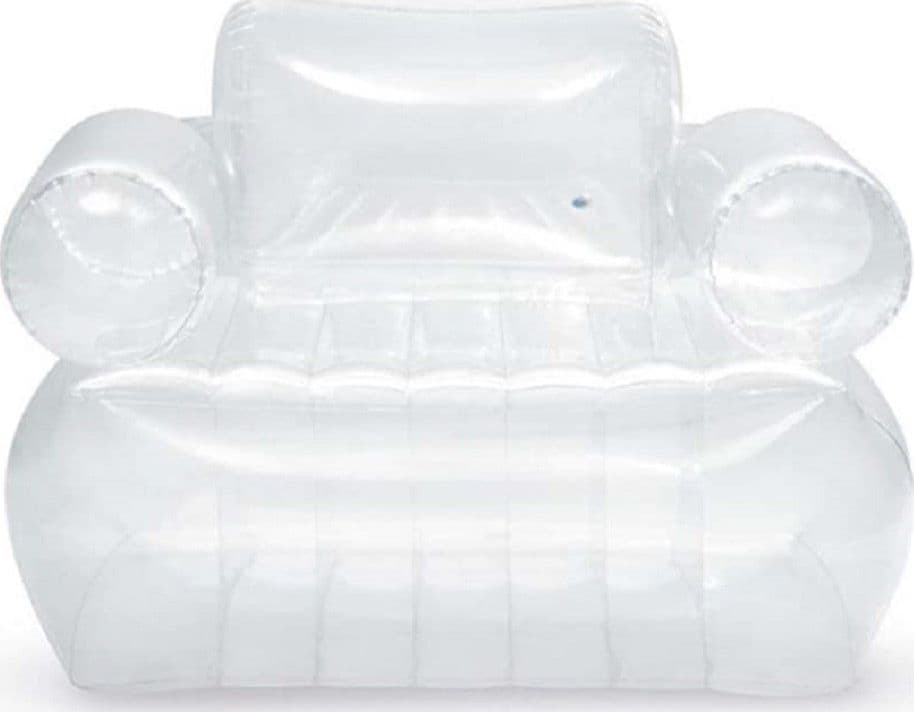 POLTRONA TRASPARENTE PVC GONFIABILE CON SCHIENALE 109X79X107CM RELAX CASA 66502 - 2