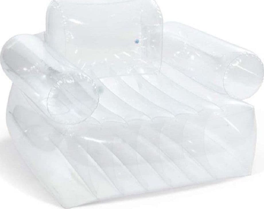 POLTRONA TRASPARENTE PVC GONFIABILE CON SCHIENALE 109X79X107CM RELAX CASA 66502 - 4