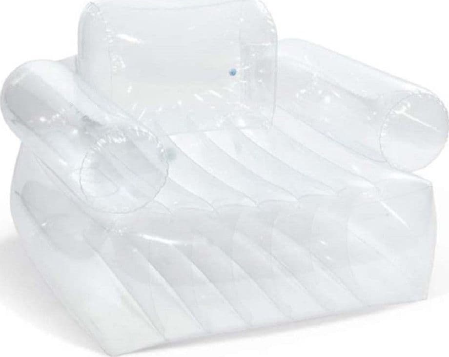 POLTRONA TRASPARENTE PVC GONFIABILE CON SCHIENALE 109X79X107CM RELAX CASA 66502 - 4