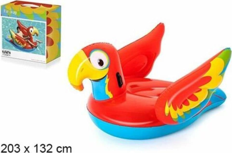 CAVALCABILE GONFIABILE PAPPAGALLO 203X132 CM BAMBINI MARE ANIMALE PISCINA 41127 - 9