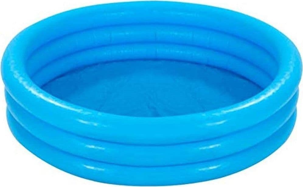 PISCINA PER BAMBINI GONFIABILE A TRE ANELLI CRYSTAL BLU 114X25 CM GIARDINO 59416 - 5