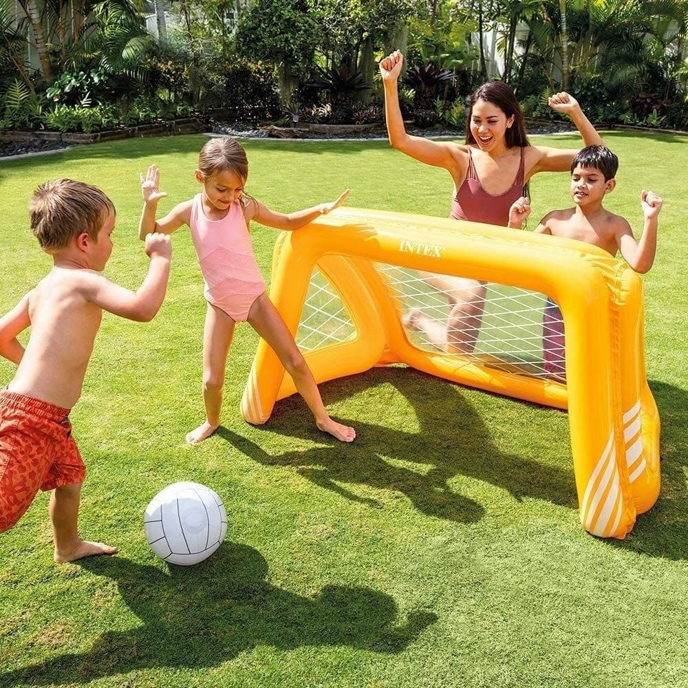 GIOCO PORTA PALLANUOTO GONFIABILE BAMBINI PISCINA 120X89X81 CM CON PALLA 58507 - 2