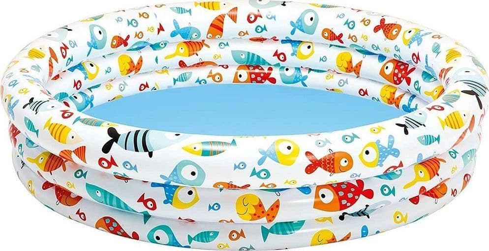 PISCINA GONFIABILE 3 ANELLI Ø132XH.28 CM CON ANIMALI MARINI ESTATE BAMBINI 59431 - 2