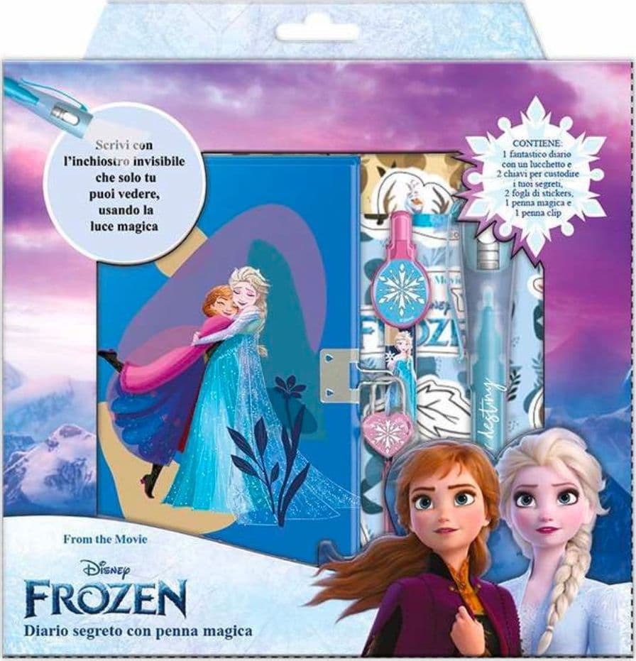 DIARIO SEGRETO CON PENNA MAGICA FROZEN DISNEY CON ACCESSORI GIOCO PER BAMBINE 3+