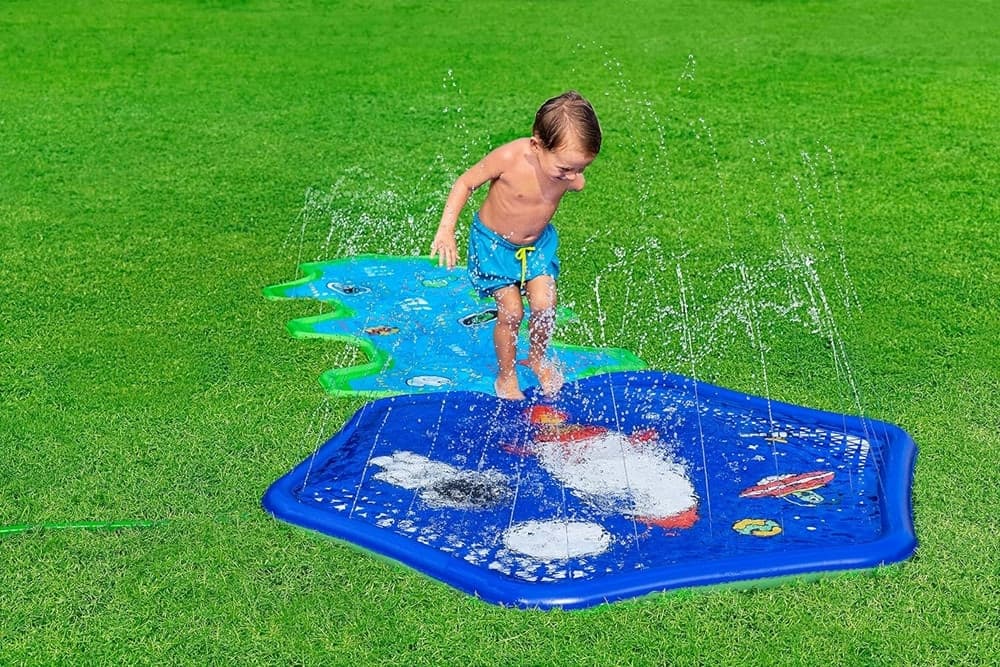 TAPPETINO GONFIABILE CON FONTANA SPRUZZI BASE SPAZIALE 335X150CM ADVENTURE 52571 - 13