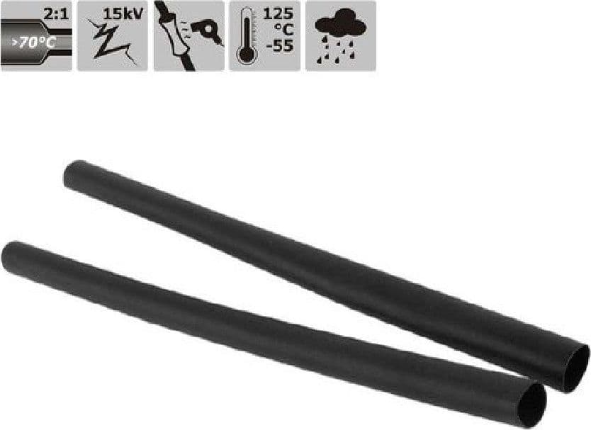 SET 10 PZ GUAINE TERMORESTRINGENTI TUBI TERMORETRATTILI NERI 3X120MM CAVI 57062 - 2