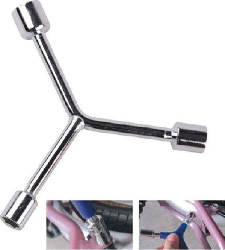CHIAVE POLIGONALE GRANDE TIPO Y CON BUSSOLE 8-10-12MM PER BICI FERRAMENTA 91596 - 2