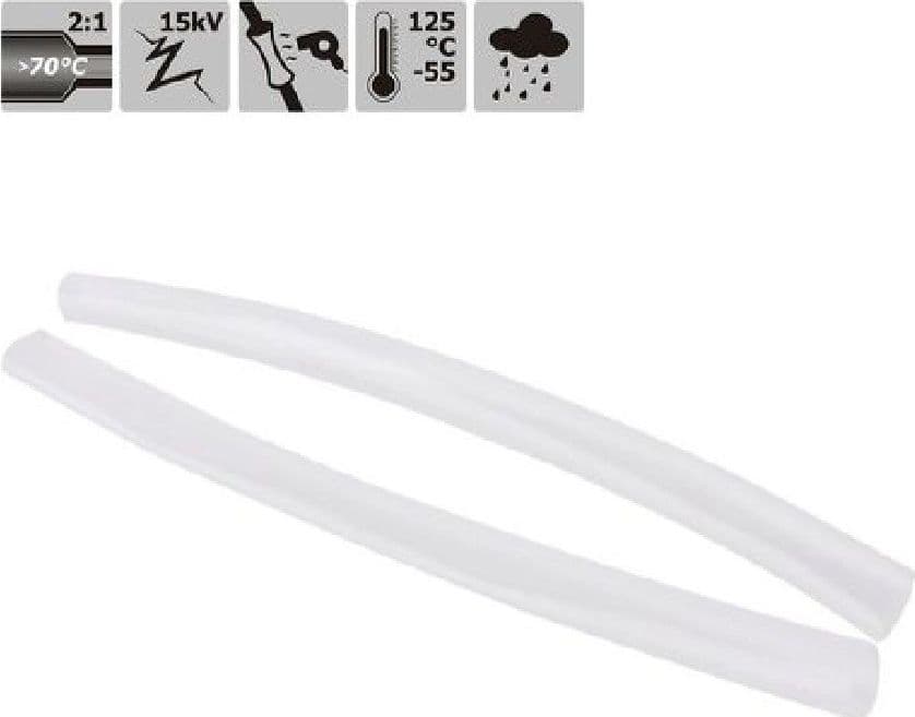 SET 10PZ GUAINE TERMORESTRINGENTI TERMORETRATTILI TRASPARENTI 5X120MM CAVI 57073 - 2