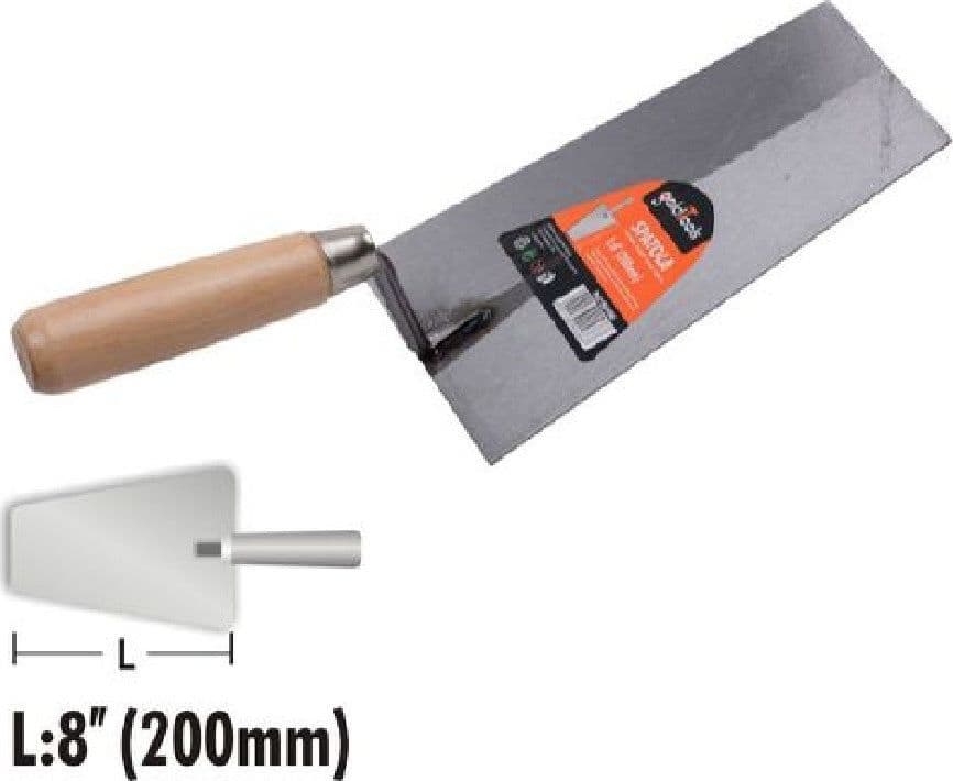 SPATOLA CAZZUOLA IN ACCIAIO 200MM 8" TRAPEZIO MANICO IN LEGNO FERRAMENTA 90486 - 2