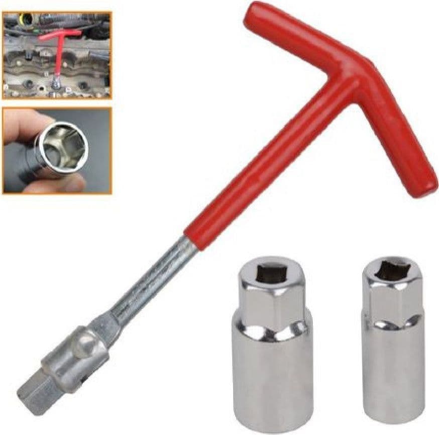 SET 3 PZ CHIAVE A T CON SNODO CON DOPPIA BUSSOLA SVITA CANDELE 16 – 21 MM 91636 - 2