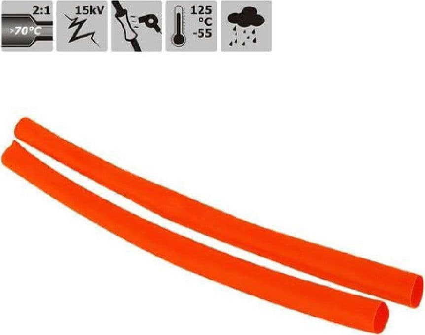 SET 10 PZ GUAINE TERMORESTRINGENTI TERMORETRATTILI ROSSE 10X120MM PER CAVI 57085 - 2