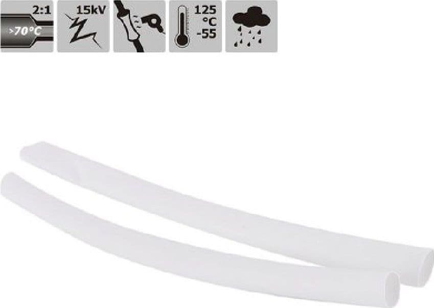 SET 10 PZ GUAINE TERMORESTRINGENTI TERMORETRATTILI BIANCHE 12X120 MM CAVI 57071 - 2