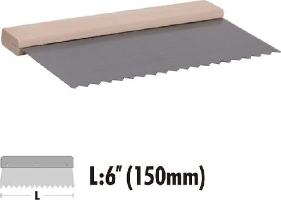 SPATOLA RASCHIETTO DENTATO ACCIAIO IMPUGNATURA IN LEGNO 6″ 15CM FERRAMENTA 90465 - 2