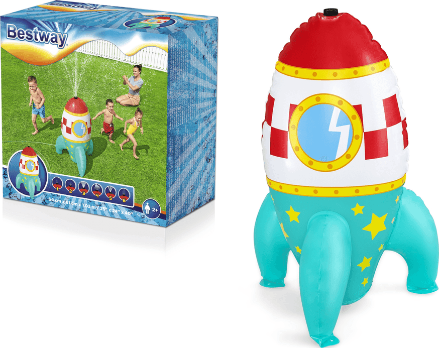 MISSILE GIOCO SPRUZZA ACQUA GONFIABILE A RAZZO SPAZIALE BAMBINI 61X64X102CM 52572 - 21