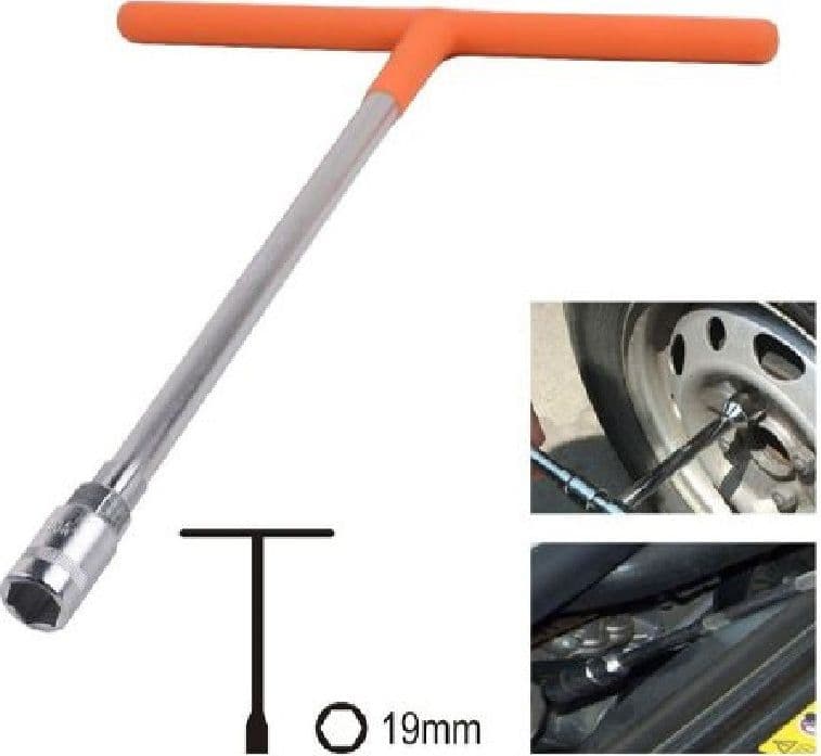 CHIAVE POLIGONALE IMPUGNATURA TIPO A T DA 19 MM CON BUSSOLA ESAGONALE CR-V 91615 - 2