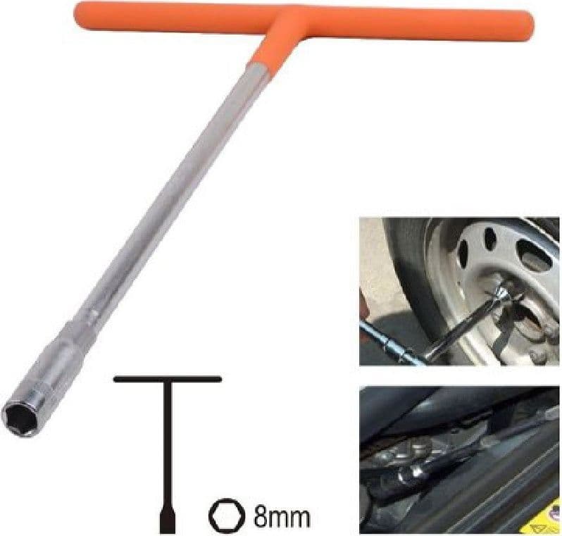 CHIAVE POLIGONALE IMPUGNATURA TIPO A T DA 8 MM CON BUSSOLA ESAGONALE CR-V 91604 - 2