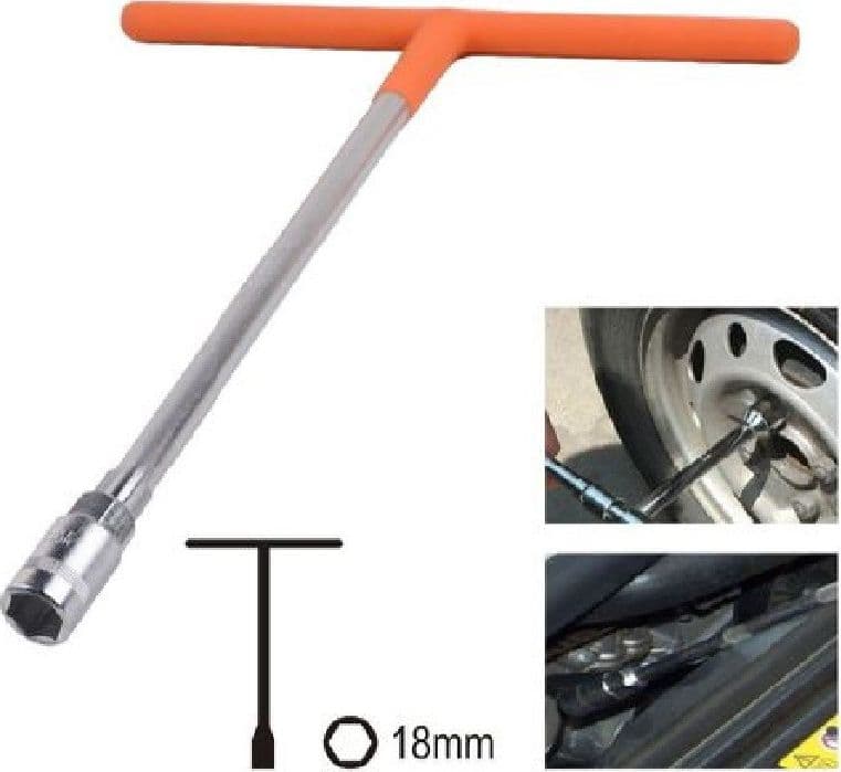 CHIAVE POLIGONALE IMPUGNATURA TIPO A T DA 18MM CON BUSSOLA ESAGONALE CR-V 91614 - 2