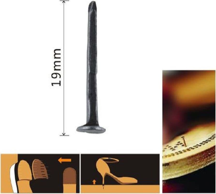 SET CONFEZIONE 60GR CHIODI PER SCARPE 19MM NERI PER RIPARAZIONI CALZOLAIO 90889 - 2