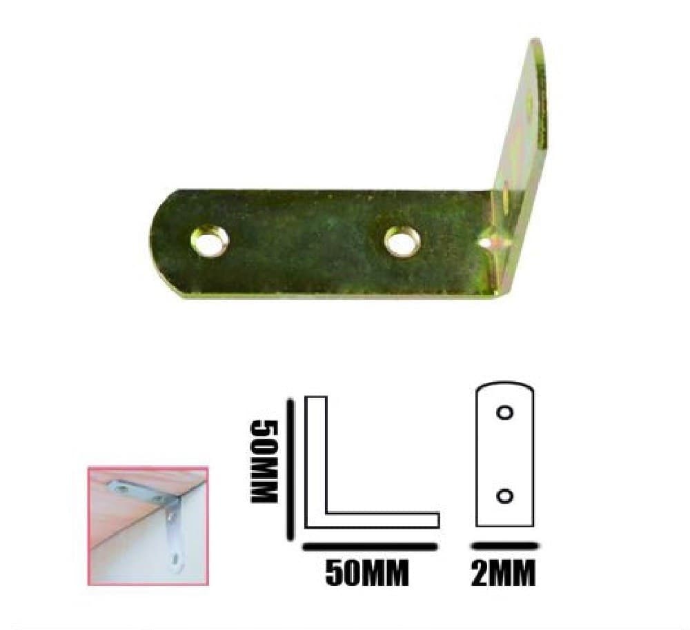 SET 4 PZ LASTRINA LASTRINE AD ANGOLO FORMA L 50X20X2MM CON VITI PER MOBILI 91218 - 2