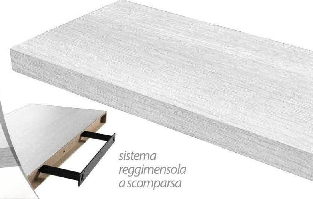 MENSOLA PARETE LEGNO REGGIMENSOLA SCOMPARSA BIANCO 40X25X4CM KIT MONTAGGIO 790775 - 2
