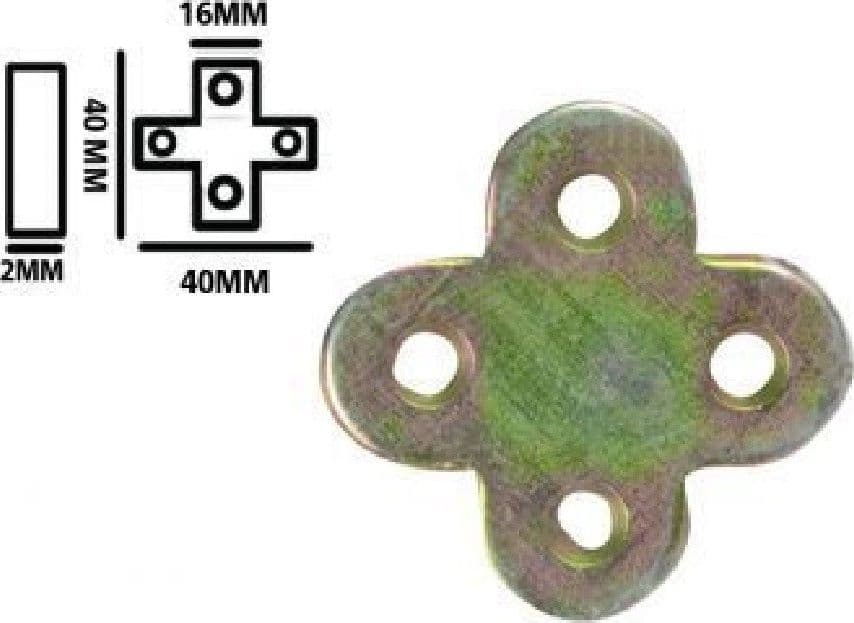 SET 4PZ LASTRINA LASTRINE AD ANGOLO FORMA X 40X16X2MM CON VITI PER MOBILI 91231 - 2