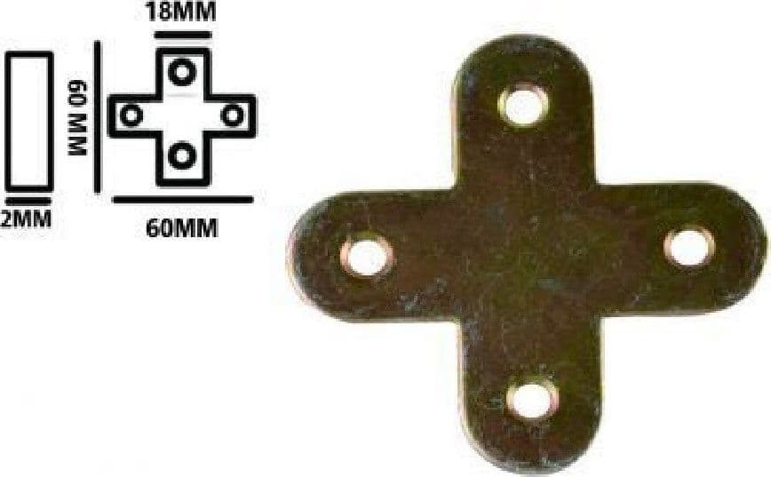 SET 4PZ LASTRINA LASTRINE AD ANGOLO FORMA X 60X18X2MM CON VITI PER MOBILI 91232 - 2