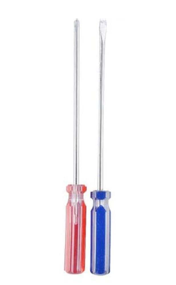 SET 2 PEZZI CACCIAVITE A TAGLIO E A STELLA 100 MM CON MANICO CRISTALLO 5" 91897 - 2