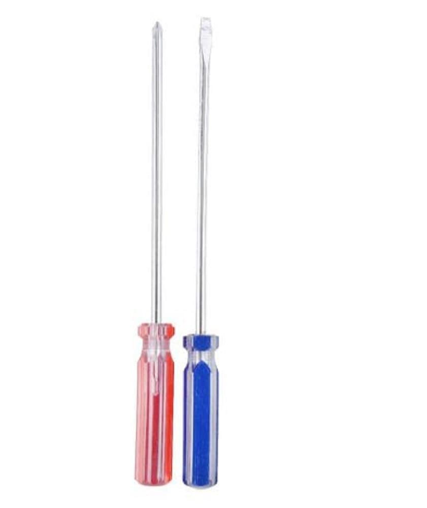 SET 2 PEZZI CACCIAVITE A TAGLIO E A STELLA 150MM CON MANICO CRISTALLO 6" 91898 - 2