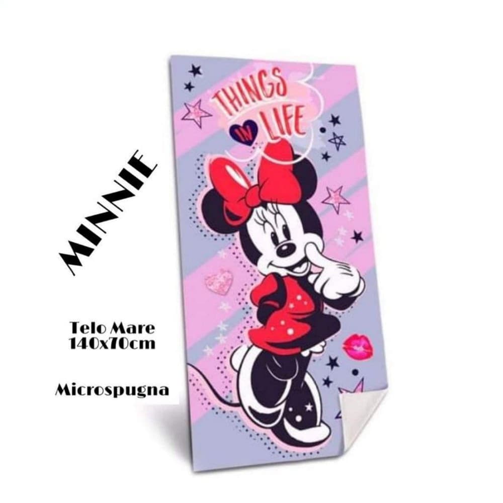 TELO MARE IN COTONE 140*70 ASCIUGAMANO MARE MINNIE MOUSE + SACCA IN OMAGGIO - 2