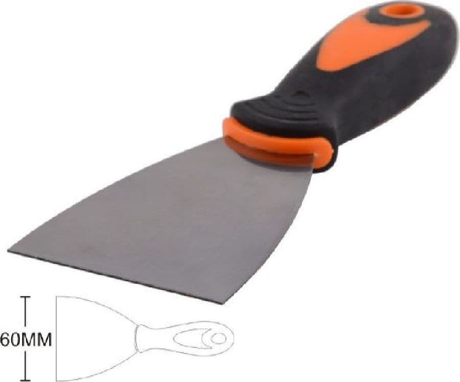 SPATOLA PER PARETI ACCIAIO 60 MM 2.5" FERRAMENTA CON MANIGLIA ANTISCIVOLO 90419 - 2