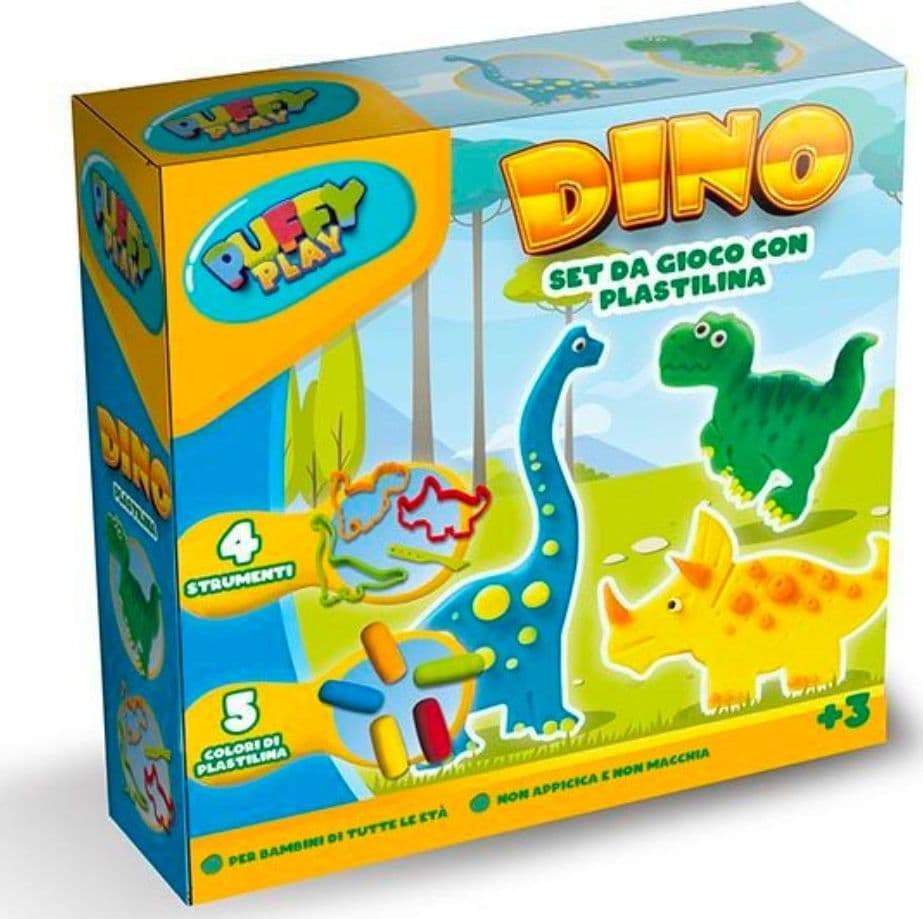 SET DA GIOCO CON PLASTILINA COLORATA TEMA DINOSAURO GIOCO PER BAMBINI ETÀ 3+