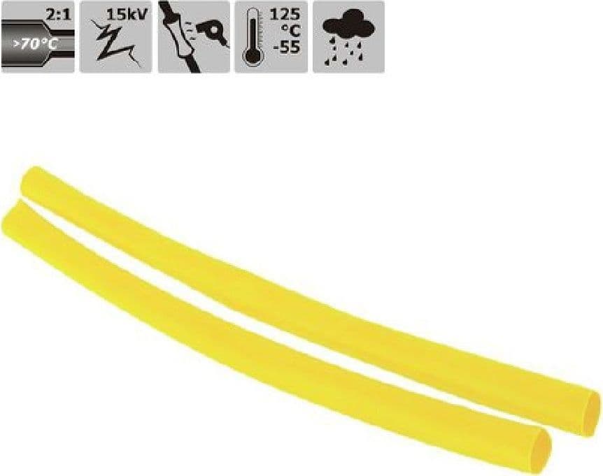 SET 10 PZ GUAINE TERMORESTRINGENTI TERMORETRATTILI GIALLE 3X120MM PER CAVI 57087 - 2
