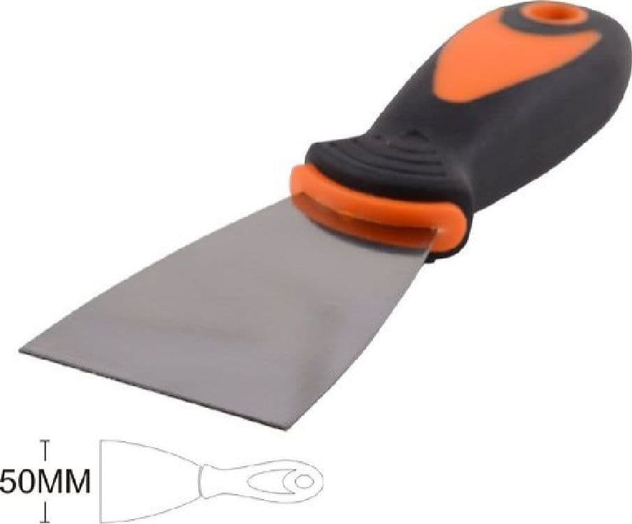 SPATOLA PER PARETI IN ACCIAIO 50 MM 2" FERRAMENTA CON MANIGLIA ANTISCIVOLO 90418 - 2