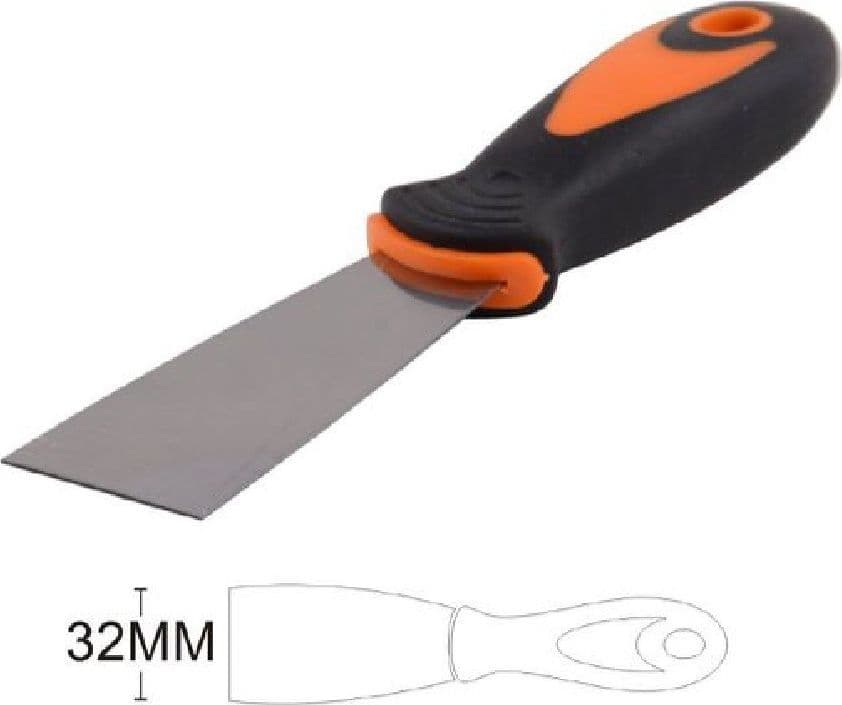 SPATOLA PER PARETI ACCIAIO 32 MM 1.5" FERRAMENTA CON MANIGLIA ANTISCIVOLO 90417 - 2